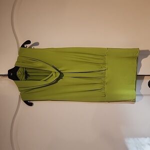 Express Sleeveless pleated neck shirt. Green, size XS.